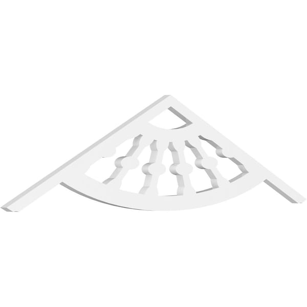 Ekena Millwork Pitch Classic Wagon Wheel Architectural Grade PVC Gable Pediment, 48"W x 12"H x 1"P (6/12) GPP048X012X100CWW - main